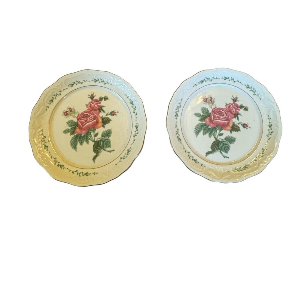 Set of 2 Gibson Housewares Floral Design Vintage Dinner Plates 10” - Picture 3 of 5